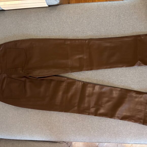 Oak + Fort Faux Leather Pants – Size 2 (Brown) - Picture 5 of 7